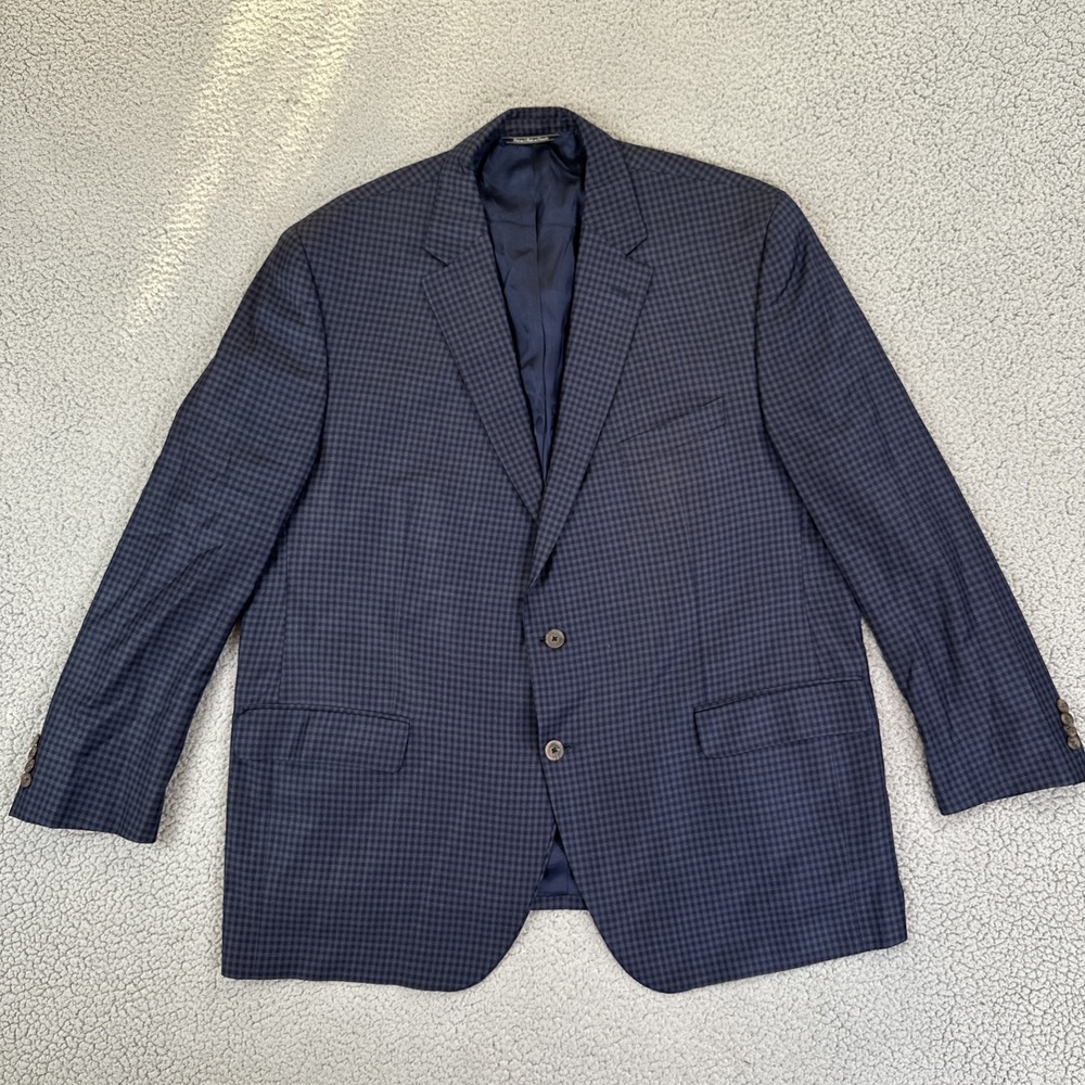 Jack Victor Exclusive Collection Conway Super 130s Blazer Men 50R Blue Check
